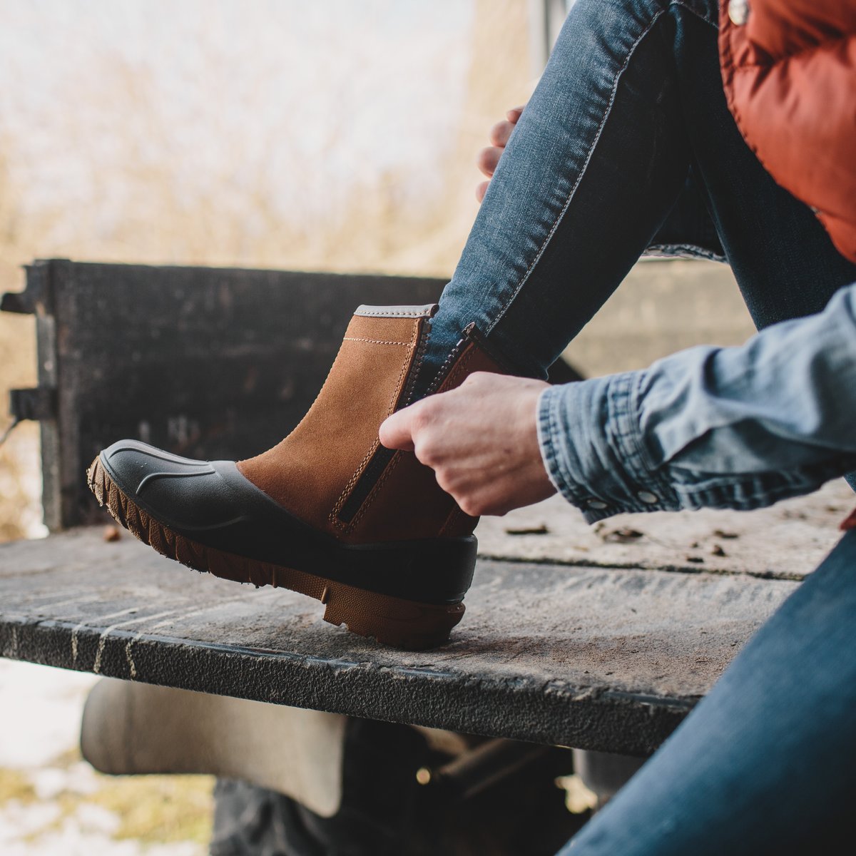 Women's Aero Timber Top Zip 6" Clay Brown Shearling